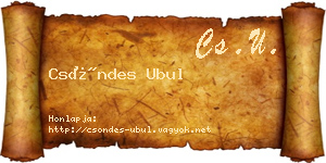 Csöndes Ubul névjegykártya